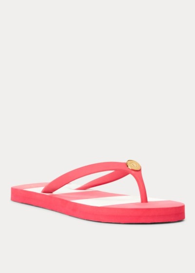 Sandalias Ralph Lauren Mujer Rojos - Shawna Striped - PDROG1384